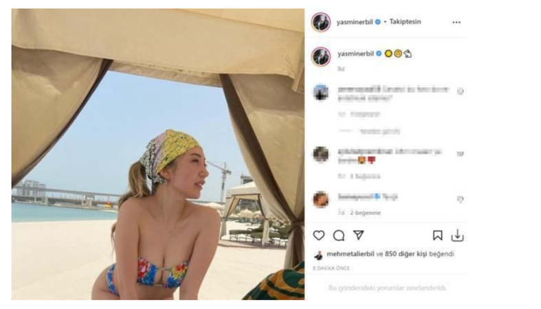 Yasmin Erbil Bikinili Pozunu Paylaştı Sosyal Medya Sallandı! "Yaz kızıyım" diyen Yasmin Erbil, bikinili pozunu paylaştı 3